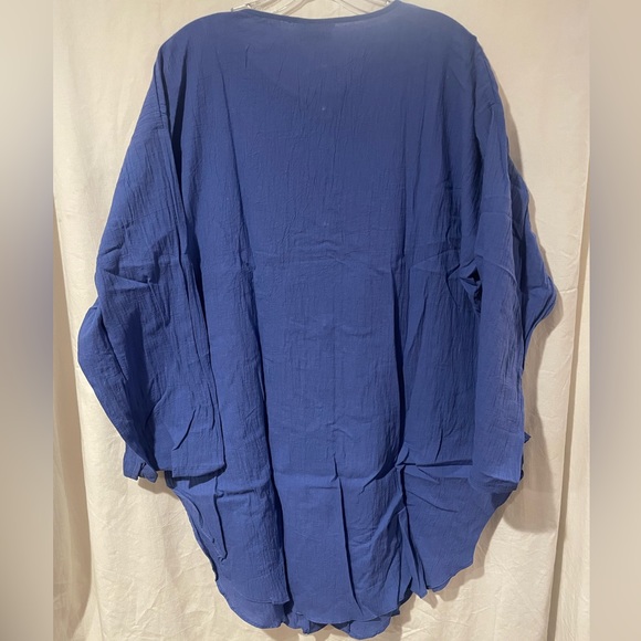 NIP Avon Royal Blue “Big Shirt” With Gold Shell Buttons.- Very Oversized - Picture 3 of 6